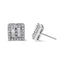 Pendientes de diamantes en oro blanco de 14 quilates con forma redonda y baguette