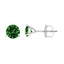 14K White Gold Lab Grown Green Diamond Stud Earrings