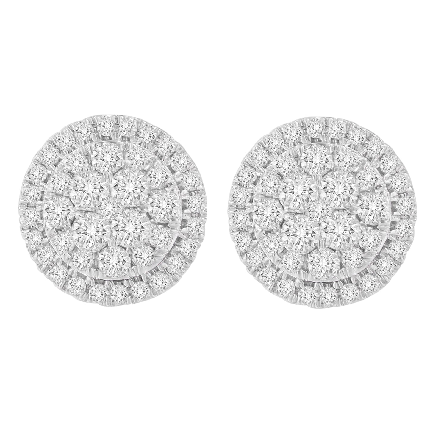 Pendientes de diamante cortados en redondo de oro amarillo de 10K