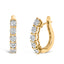 Pendientes de aro con diamantes en cluster de oro amarillo de 14k