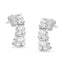 Boucles d'oreilles pendantes en diamant en or blanc 14K - 7/8 cttw