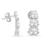 Boucles d'oreilles pendantes en diamant en or blanc 14K - 7/8 cttw