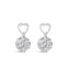 14K White Gold Round Cut Diamond Earrings - 1 1/4 cttw