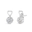 14K White Gold Round Cut Diamond Earrings - 1 1/4 cttw