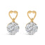 Boucles d'oreilles en diamant taille ronde en or jaune 14K