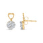 Boucles d'oreilles en diamant taille ronde en or jaune 14K