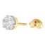 Boucles d'oreilles en diamant taille ronde en or jaune 14K