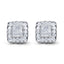 Pendientes de Stud Halo de Diamante en Oro Blanco de 14K