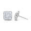 Pendientes de Stud Halo de Diamante en Oro Blanco de 14K
