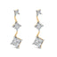 Boucles d'oreilles en diamant taille princesse en or jaune 14K