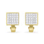 Pendientes Huggy de Diamante Corte Princesa en Oro Amarillo de 14K