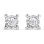 .925 Sterling Silver Round Brilliant-Cut Diamond Stud Earrings