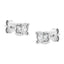 .925 Sterling Silver Round Brilliant-Cut Diamond Stud Earrings