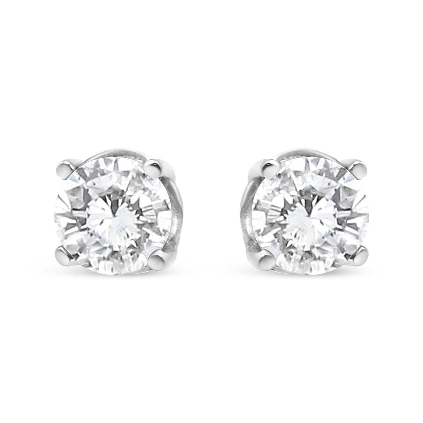 14K White Gold Lab Grown Diamond Classic Stud Earrings
