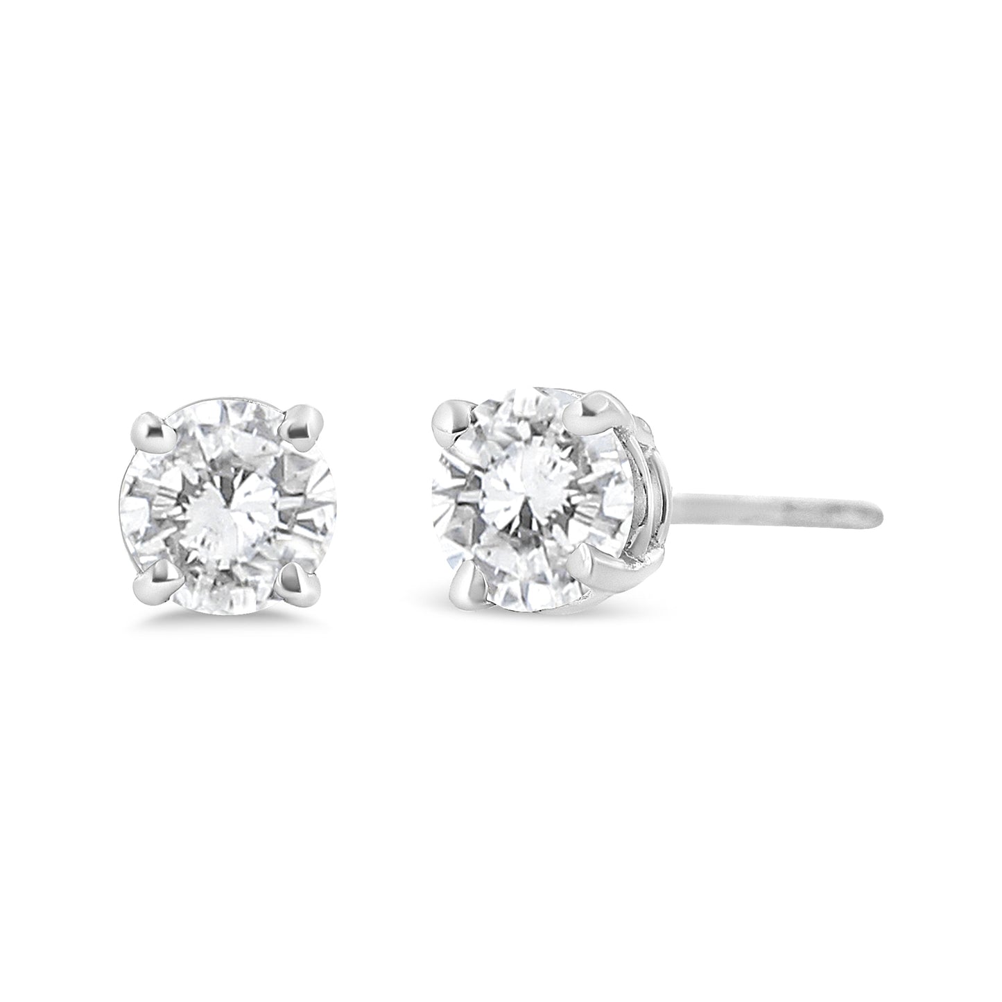 14K White Gold Lab Grown Diamond Classic Stud Earrings
