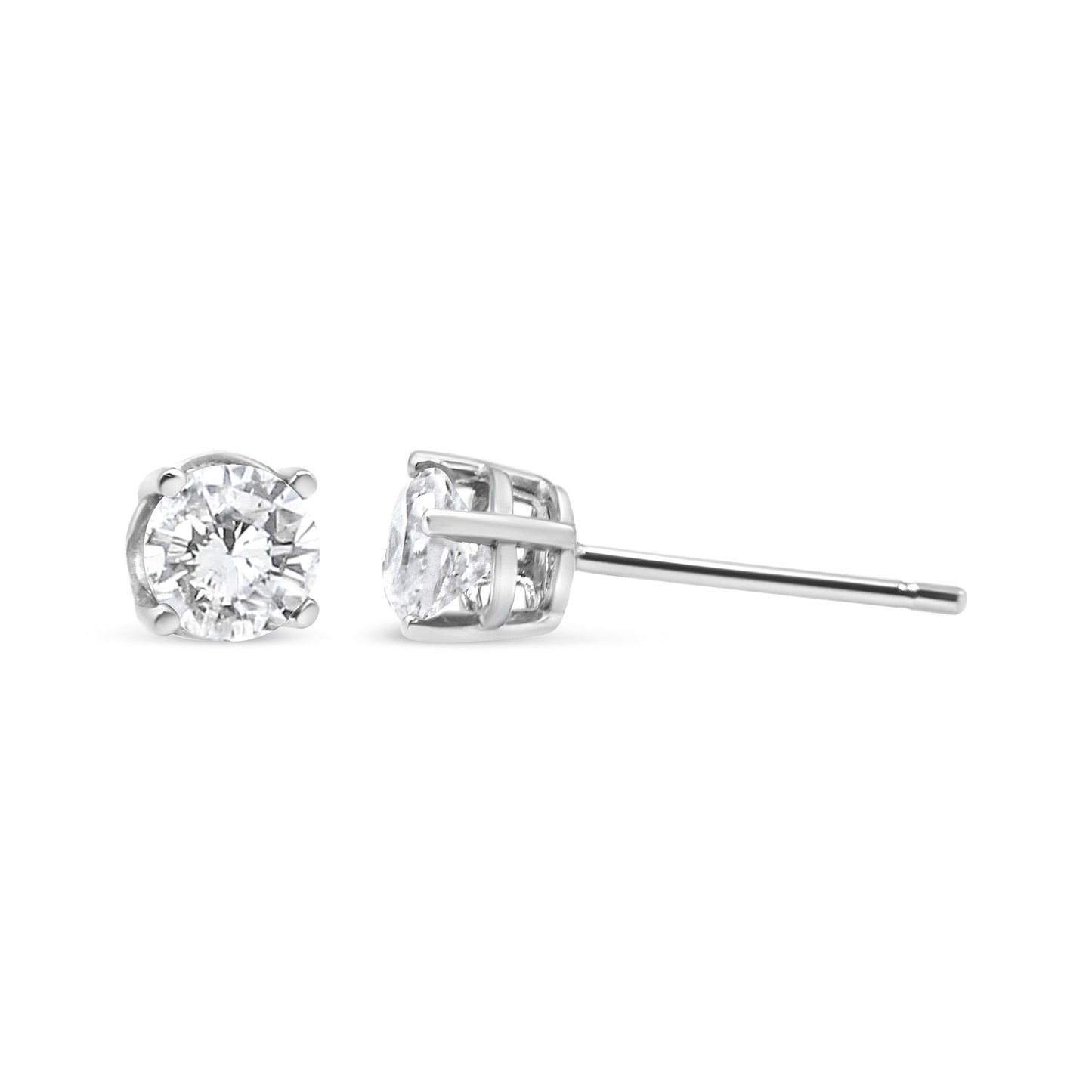 14K White Gold Lab Grown Diamond Classic Stud Earrings