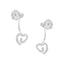 .925 Sterling Silver Diamond Swirl Heart Earrings