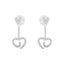 .925 Sterling Silver Diamond Swirl Heart Earrings