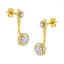 14K Yellow Gold Plated Sterling Silver Diamond Earrings