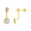 14K Yellow Gold Plated Sterling Silver Diamond Earrings