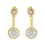 14K Yellow Gold Plated Sterling Silver Diamond Earrings