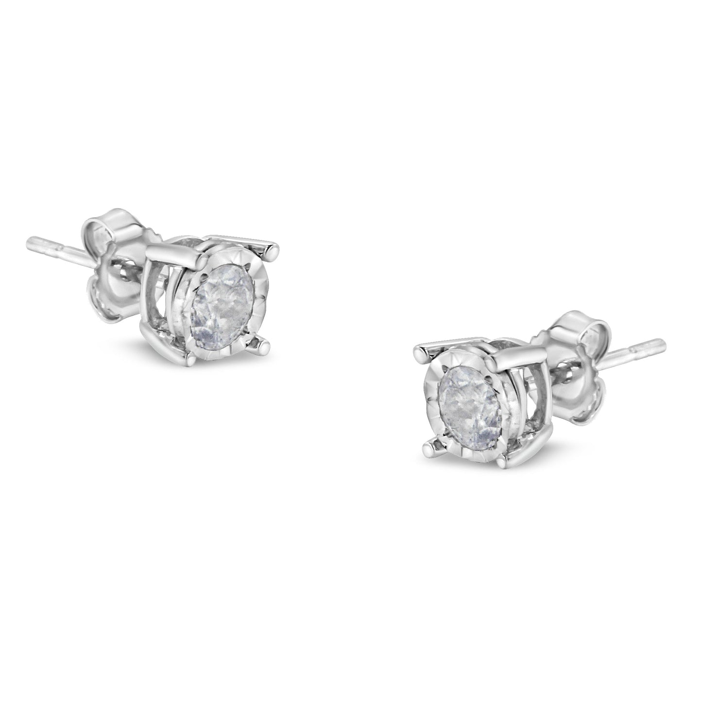 Boucles d'oreilles en diamant Miracle-Set en argent sterling 0,925 1/2 Cttw
