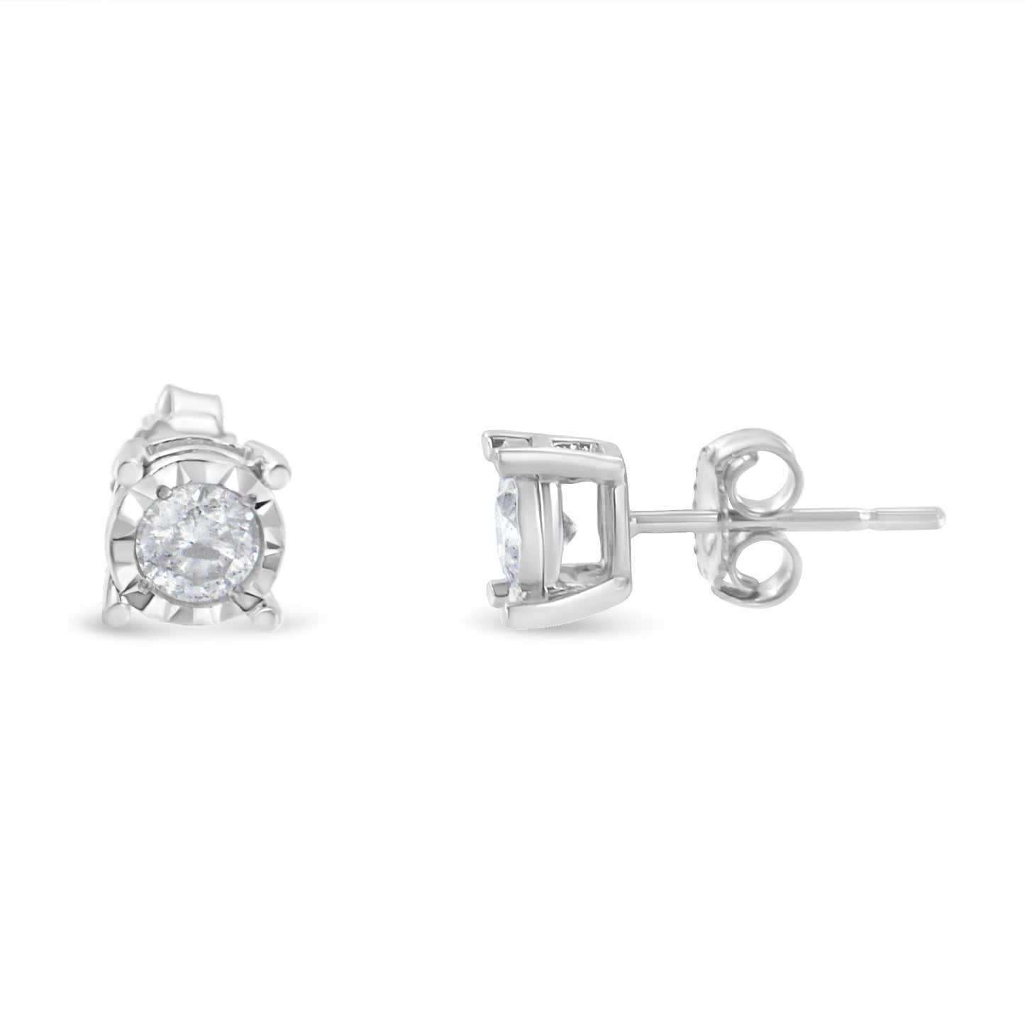 Boucles d'oreilles en diamant Miracle-Set en argent sterling 0,925 1/2 Cttw