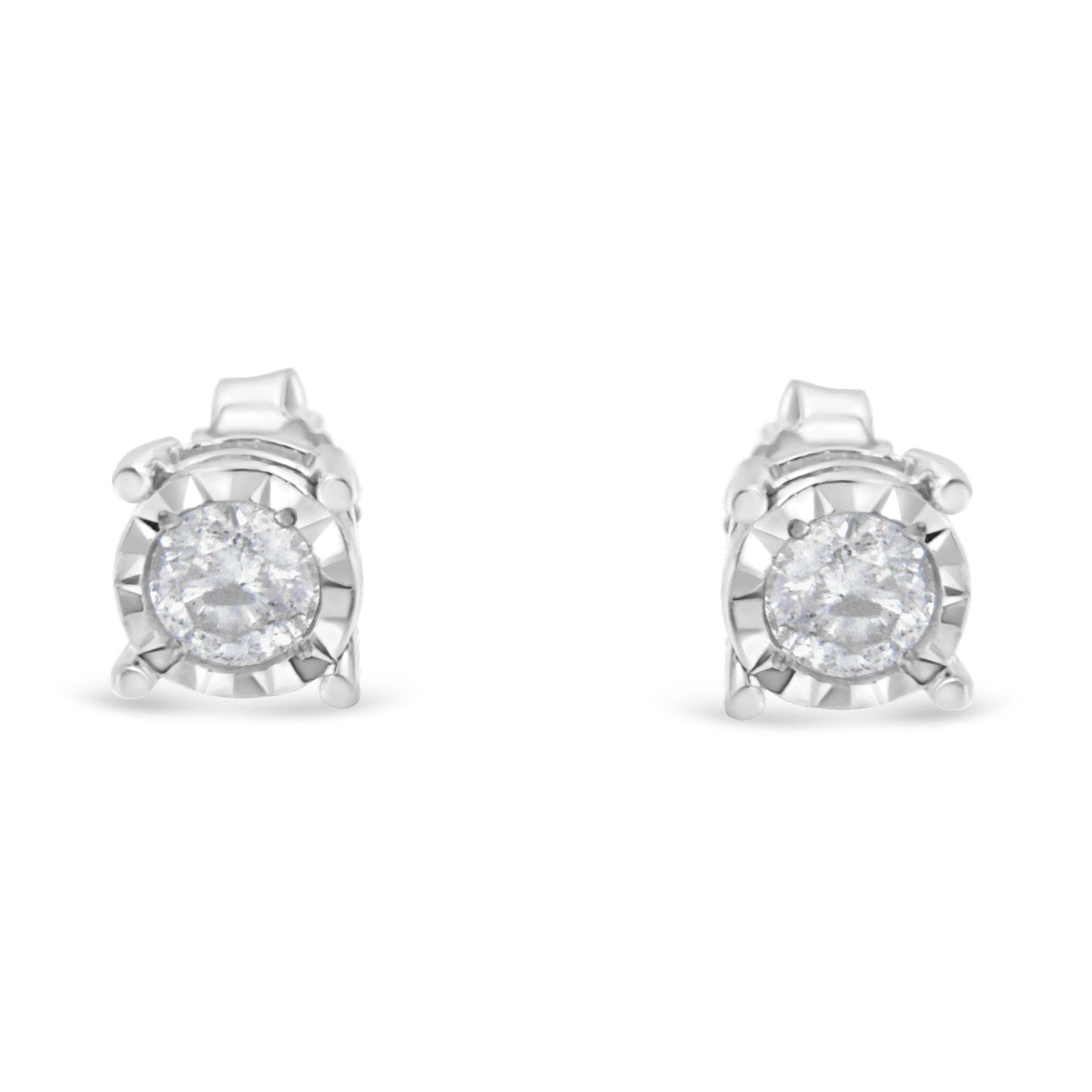 Boucles d'oreilles en diamant Miracle-Set en argent sterling 0,925 1/2 Cttw