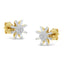 Pendientes de diamantes en forma de botón de oro amarillo de 10k