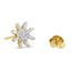 Pendientes de diamantes en forma de botón de oro amarillo de 10k