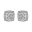 Boucles d'oreilles carrées en diamant en argent sterling .925