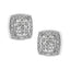 Boucles d'oreilles carrées en diamant en argent sterling .925