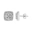 Boucles d'oreilles carrées en diamant en argent sterling .925