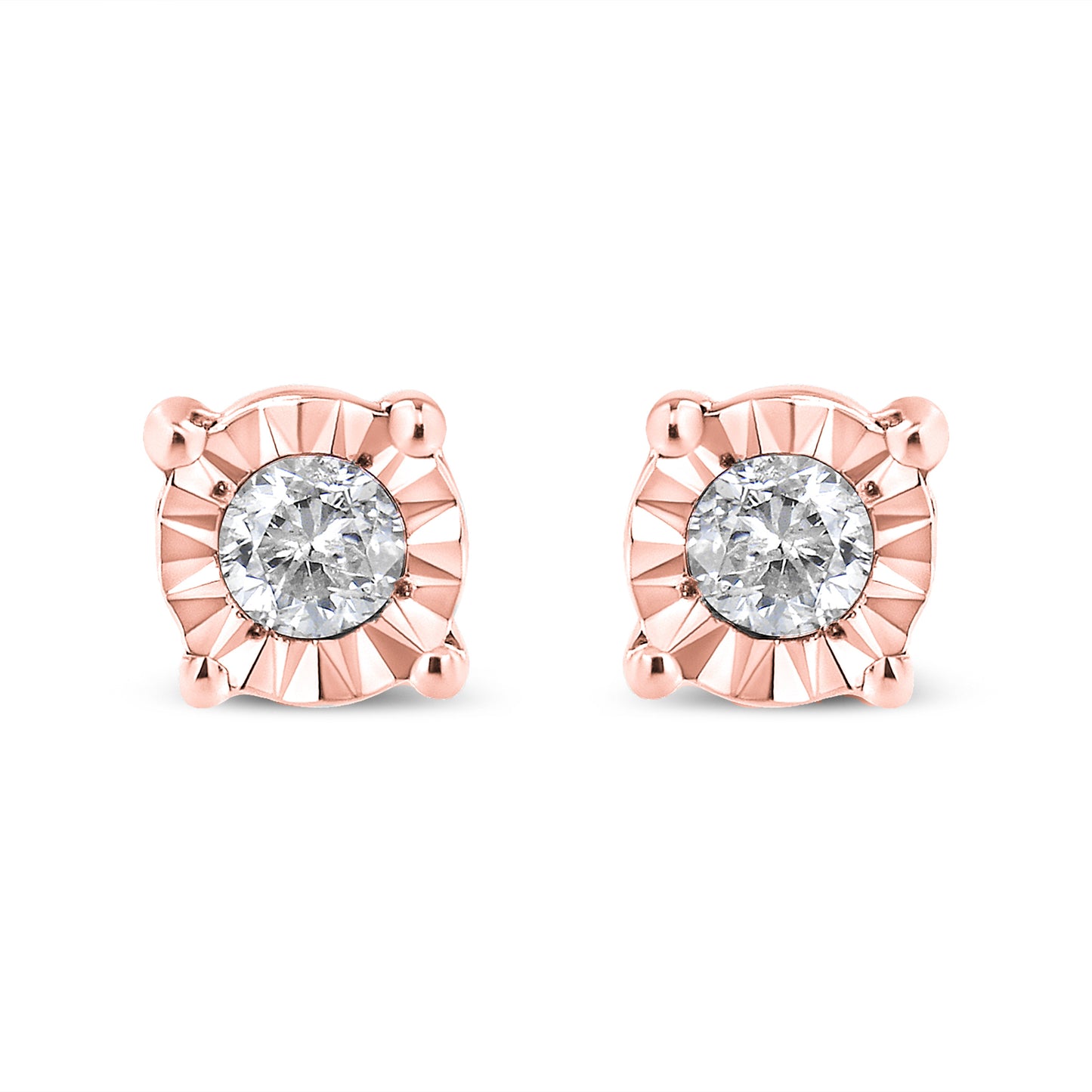 Pendientes de diamantes con chapado en oro amarillo de 10K