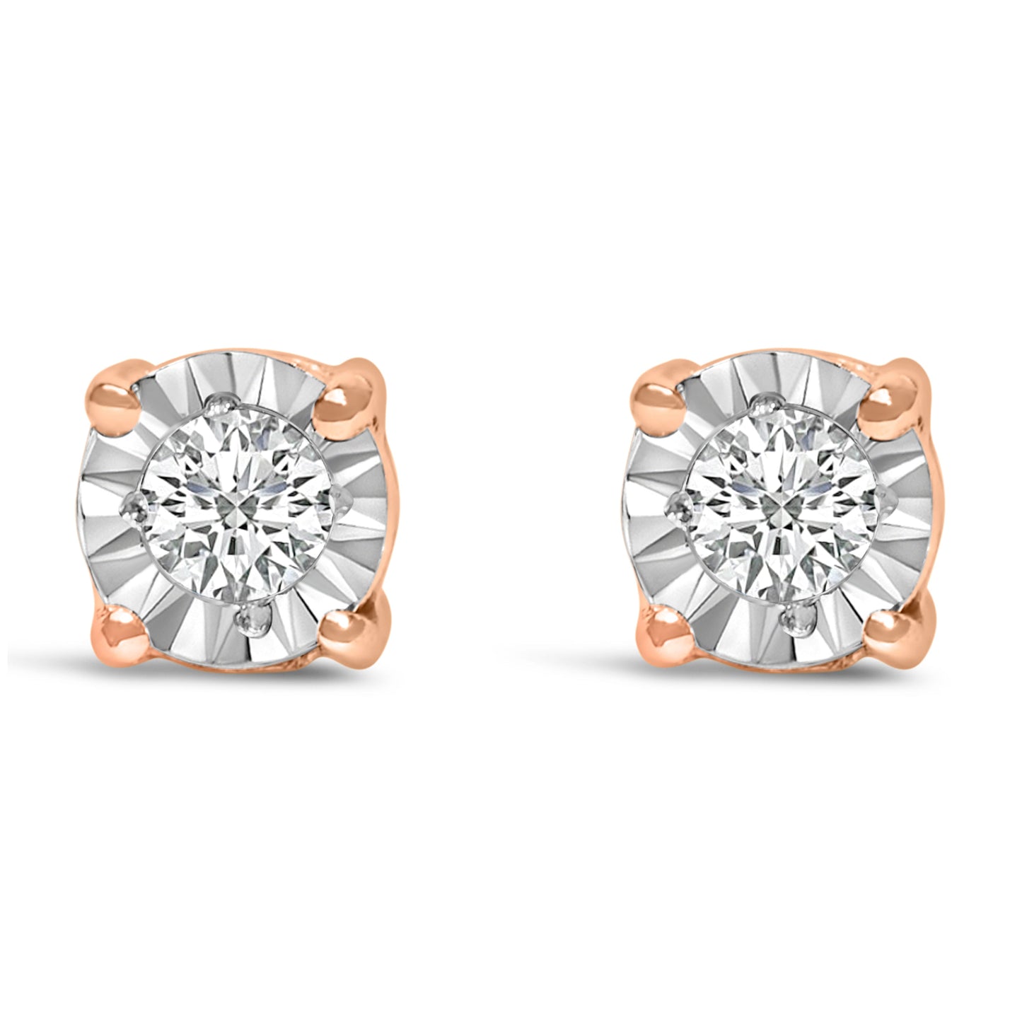 Boucles d'oreilles clou en diamant lab-grown Miracle-Set en argent sterling .925