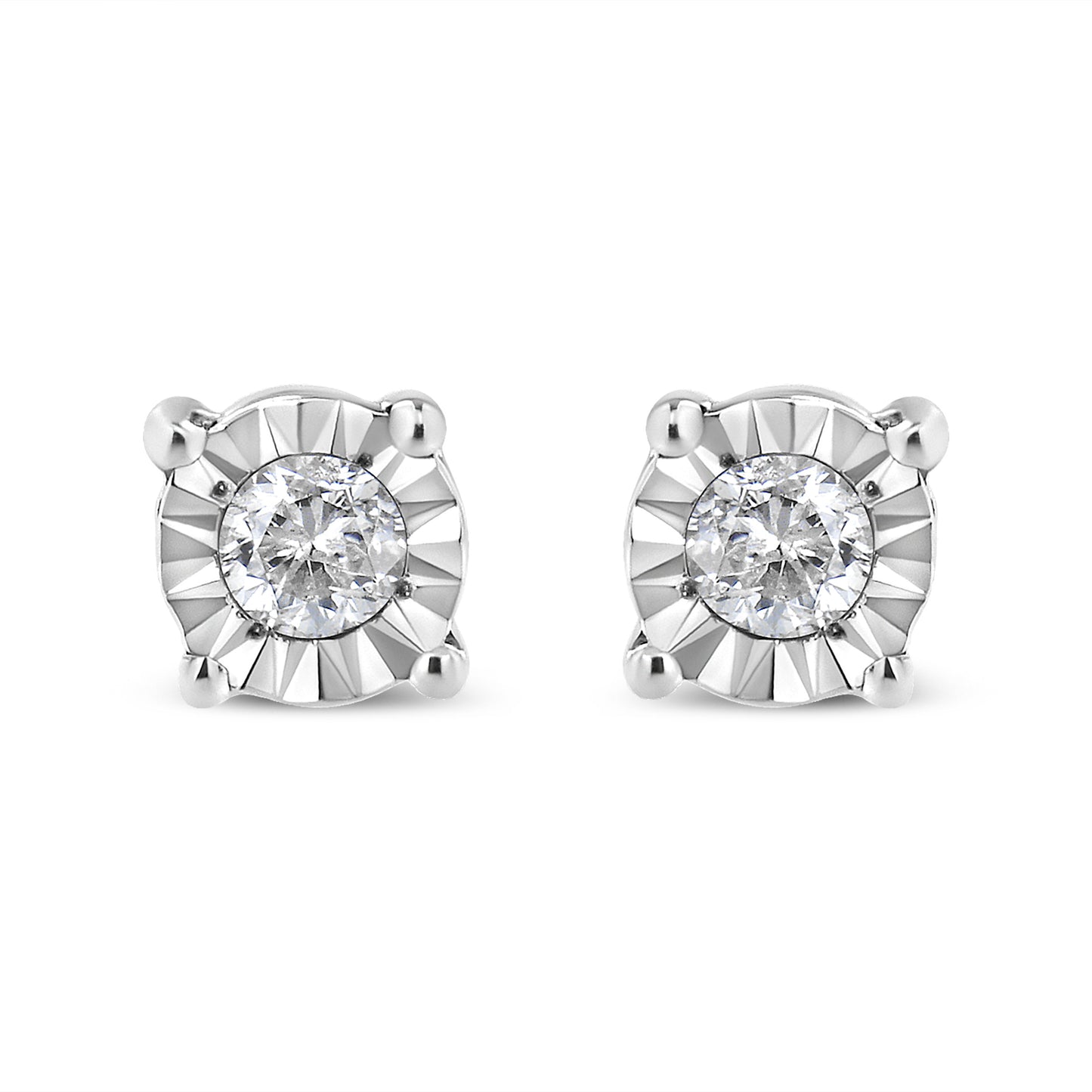 Pendientes de diamantes con chapado en oro amarillo de 10K