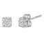 Boucles d'oreilles clou en diamant lab-grown Miracle-Set en argent sterling .925