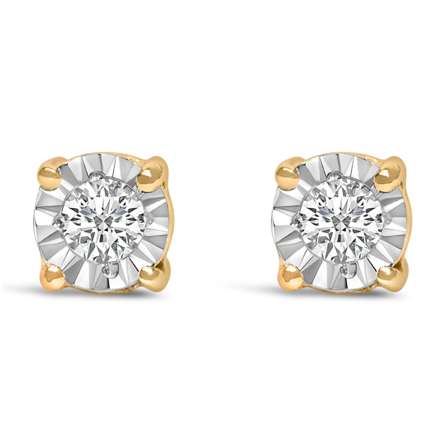 Boucles d'oreilles clou en diamant lab-grown Miracle-Set en argent sterling .925
