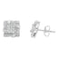 Boucles d'oreilles en diamant taille ronde en argent sterling .925