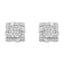 Boucles d'oreilles en diamant taille ronde en argent sterling .925