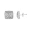 Pendientes de Acento de Diamante de Plata Esterlina Baño de Oro de 10K