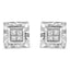 Boucles d'oreilles en diamant taille princesse en argent sterling .925 avec sertissage invisible