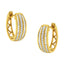 Boucles d'oreilles créoles en diamant triple rang en or jaune 10K