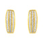 Boucles d'oreilles créoles en diamant triple rang en or jaune 10K