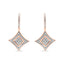 Boucles d'oreilles pendantes en argent sterling plaqué or rose 10K en forme de coussin