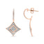 Boucles d'oreilles pendantes en argent sterling plaqué or rose 10K en forme de coussin