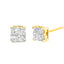 10K Yellow Gold Plated Sterling Silver Princess-Cut Diamond Stud Earrings