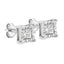 .925 Sterling Silver Princess-Cut Diamond Stud Earrings