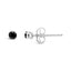 .925 Sterling Silver Black Diamond Solitaire Stud Earrings