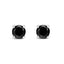 .925 Sterling Silver Black Diamond Solitaire Stud Earrings